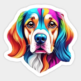 Geometrical Dog, vibrant, calm brown eyes #5 Sticker